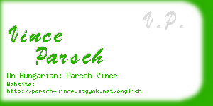 vince parsch business card